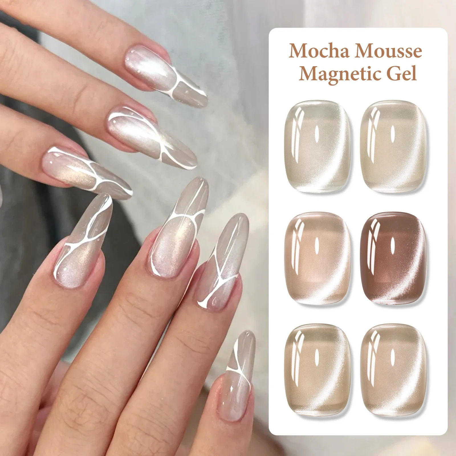 7PCS Cat Eye Fruit Colors Nail Gel Polish Pink Red Blue Green Brown Black Nail Gel Set Semi-permanent Gel Polish Kit Varnish