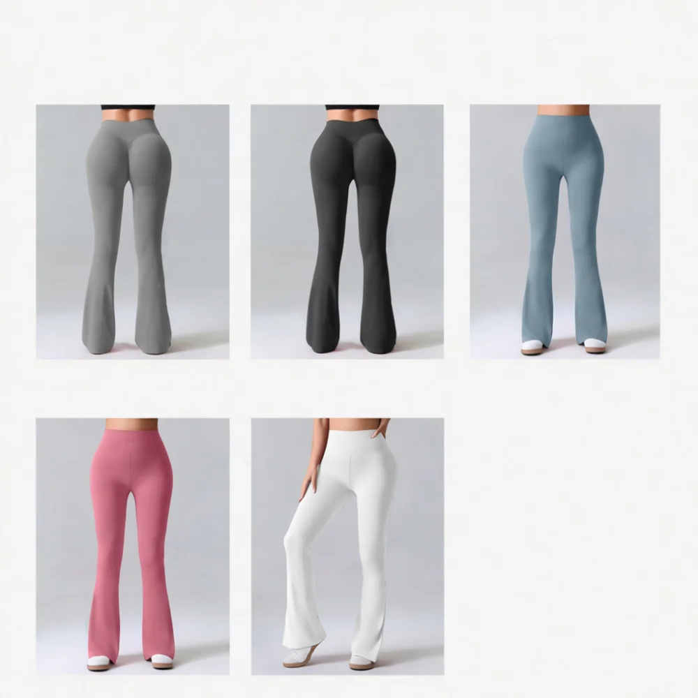 Women High Waist Bootcut Yoga Pants Tummy Control Flare Leggings Athletic Workout Tights Sports Fitness Slim Stretching
