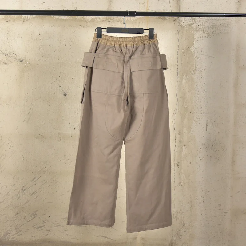 RO Style Pants Pure Cotton Plain Weave Mens Spring and Autumn Style Large Straight Tube Double Ring Casual Pants