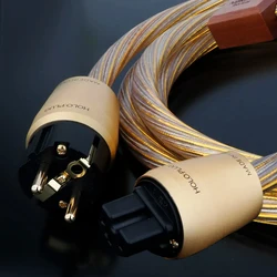 Câble d'alimentation haut de gamme Hein2018 Odin2 Gold, 8N OCC, amplificateur audiophile C15, C19, 20A, alimentation audio, version Schuko UE, ligne de fil d'alimentation