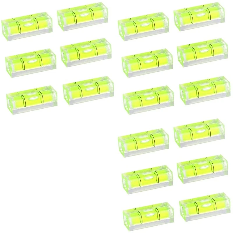 T21C 18Pcs Mini Bubble Spirit Level 10X10x29mm Square Levels For Wall Frames Art Displays Picture Hanging RV Tripod Measuring
