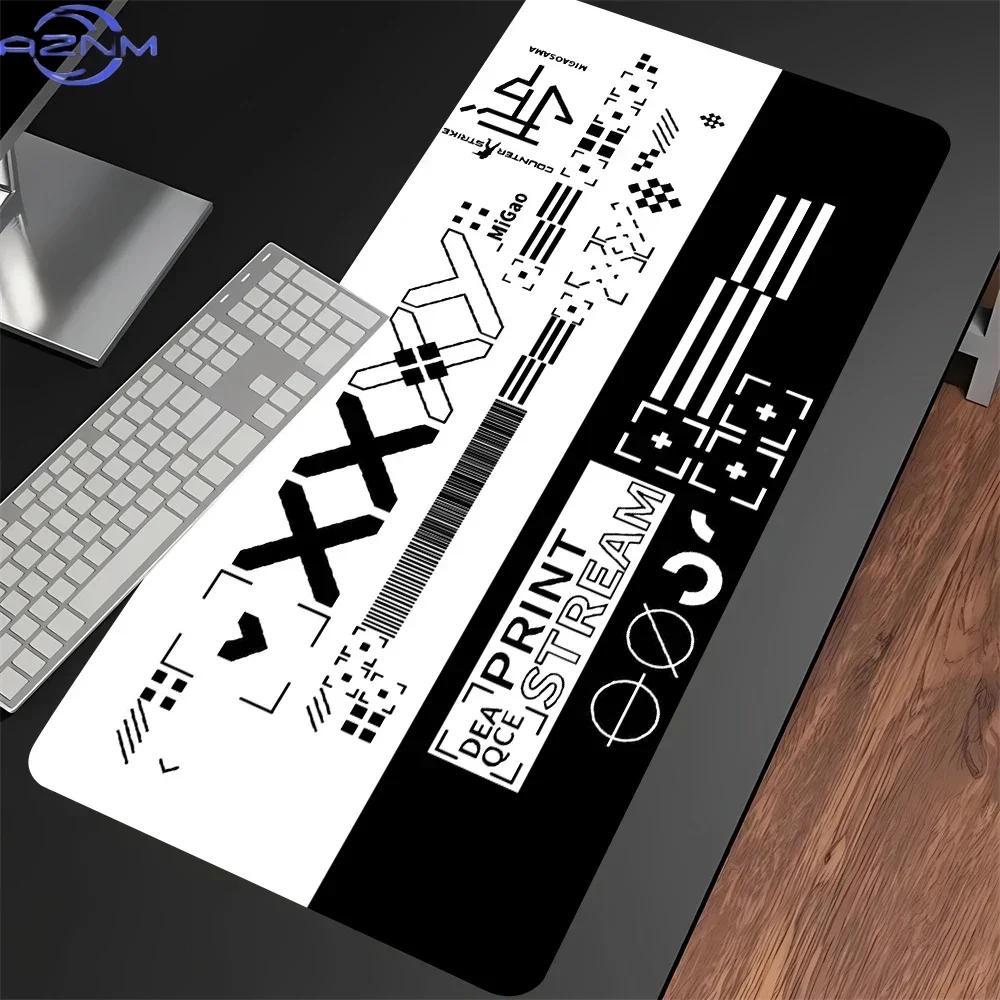 White Mouse Pads Printstream Gaming Mousepads Large Mousepad Gamer Rubber Mat Rubber Deskpad Company Long Desk Mats XXL For
