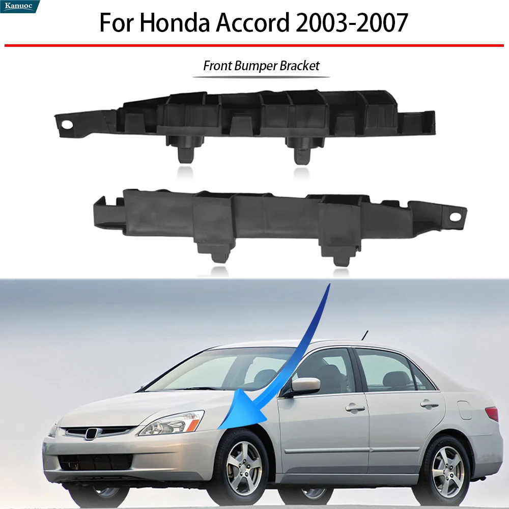 

Front Bumper Bracket Left and Right Pair OEM Replacement Durable Steel For Honda Accord 2003-2007