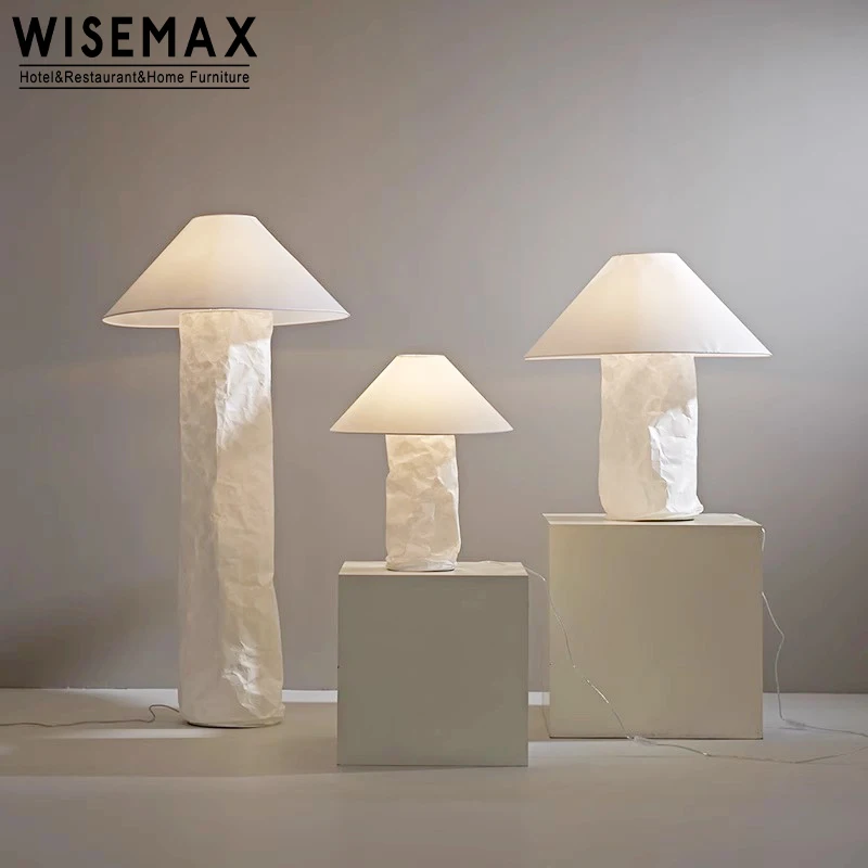 WISEMAX FURNITURE modern hotel bedroom furniture table lamp wabi sabi design minimalist reading table lamp Nordic floor lamp