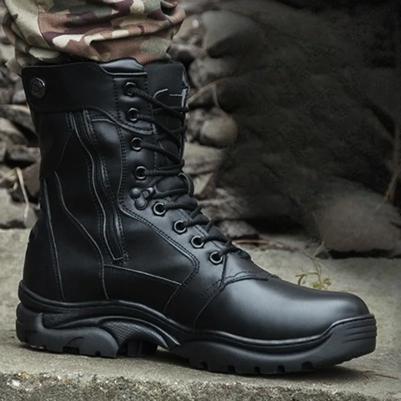 

Men's Winter Combat Boots, Military Tactical Training Boots, High-top Combat Shoes, Waterproof, Non-slip, Outdoor and Warm.