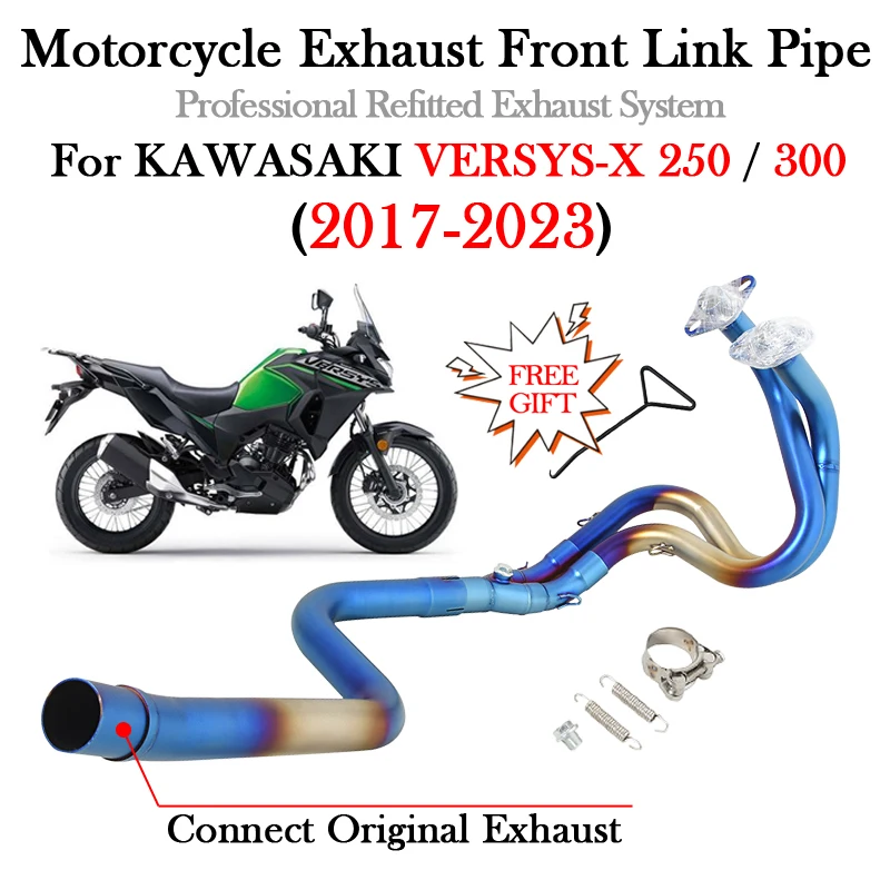 

Slip On Motorcycle Exhaust Modify Front Link Pipe Escape Connect Original Muffler For KAWASAKI VERSYS-X 250 300 2017 - 2022 2023