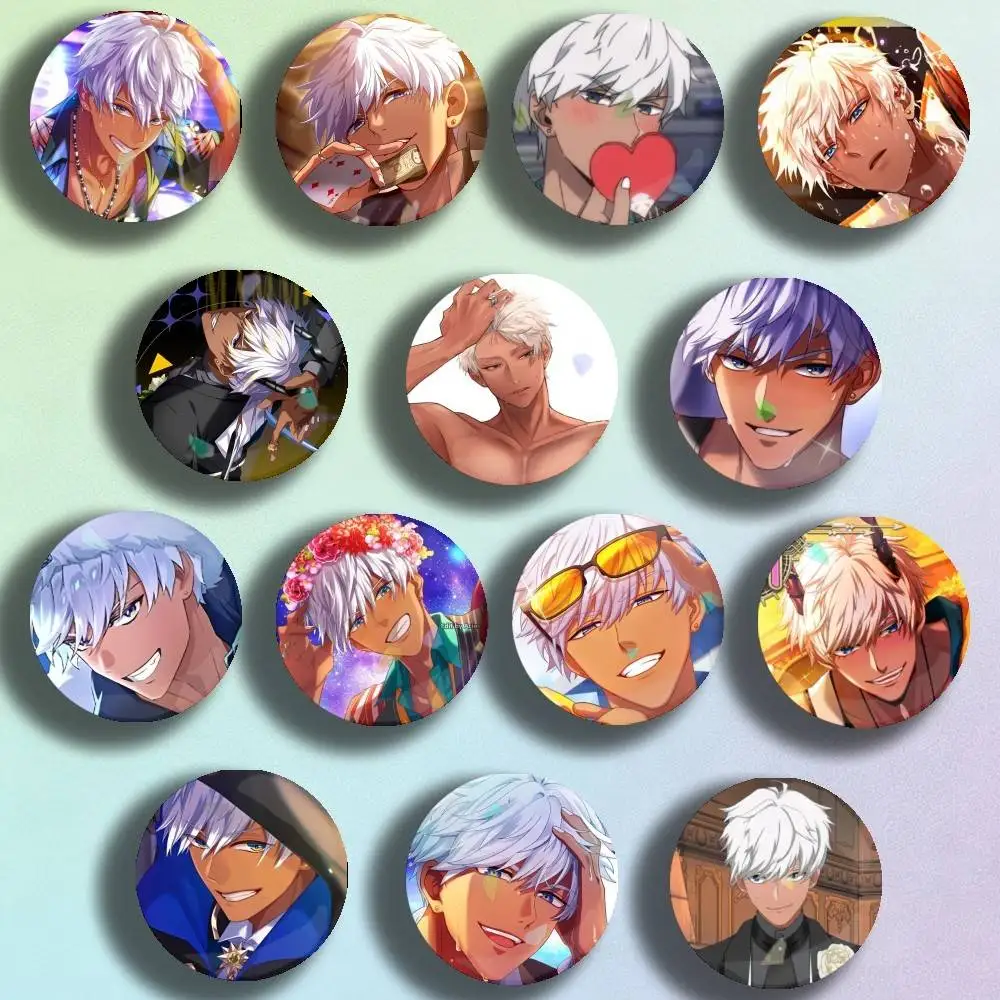 

CUTE Game O-Obey Me Mammon Badge Stage Brooches on Backpack Clothes Handmade Round Enamel Pins for Jewelry Gift Bag Accessory