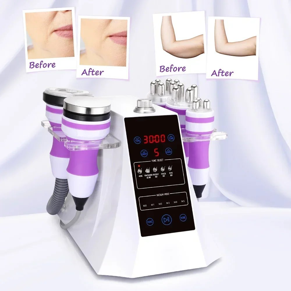 Cavitação Vacuum Loss Body Shaping Machine, Anti Celulite Dispositivo, Uso Doméstico, Ultrasonic, Remover Rugas, beleza, 40K, 5 em 1