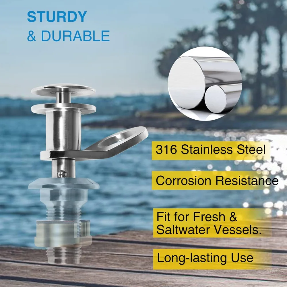 

Держатель для лодочного отбойника 1/2'' с быстрым креплением - морской быстросъемный крюк-зажим из нержавеющей стали, приемник в комплект не входит