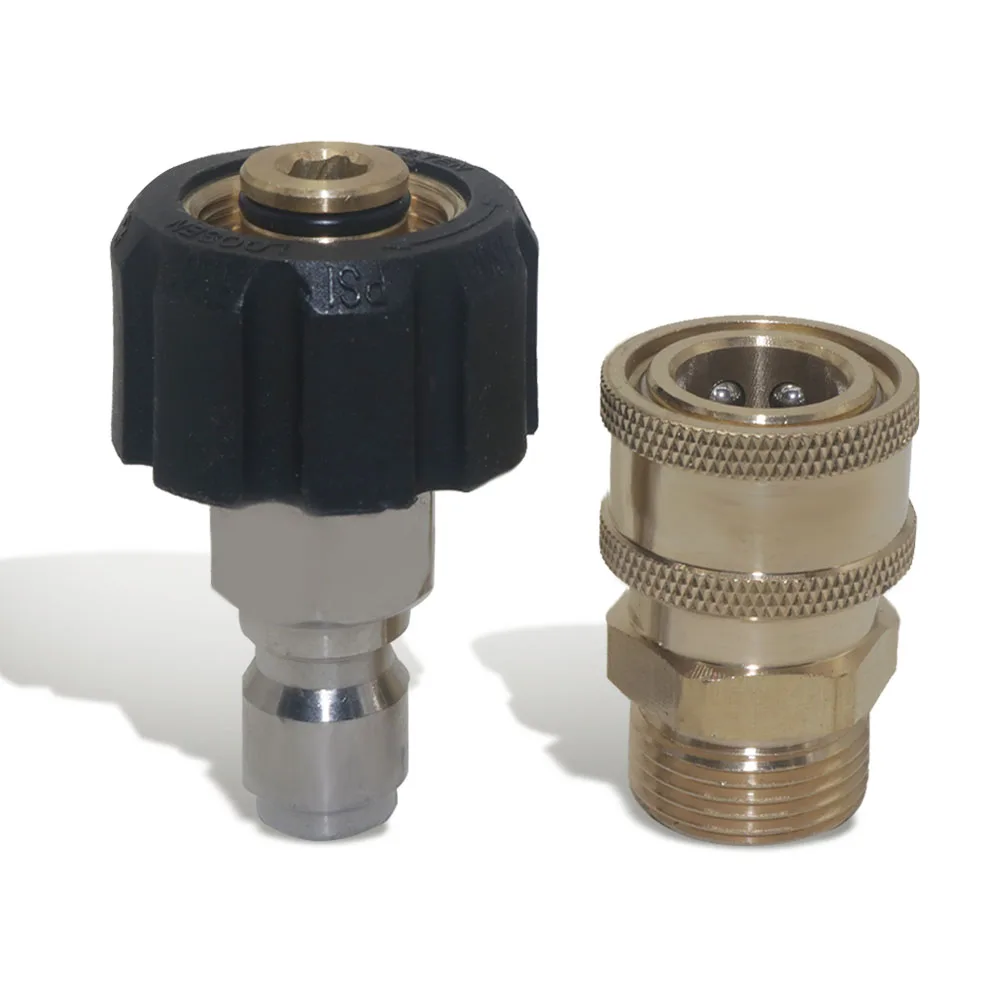 

Комплект адаптеров для мойки высокого давления M22, 14 мм/15 мм, поворотный с внутренней резьбой для быстрого подключения, набор выпускных насадок 3/8 дюйма или 1/4 дюйма