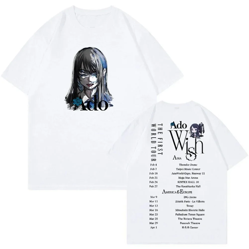 

Ado Wish Tour T-shirt Japan Singer Print T-shirt 2024 Men Women Cotton Oversized Tshirt Short Sleeve T Shirt Streetwear Tops Tee