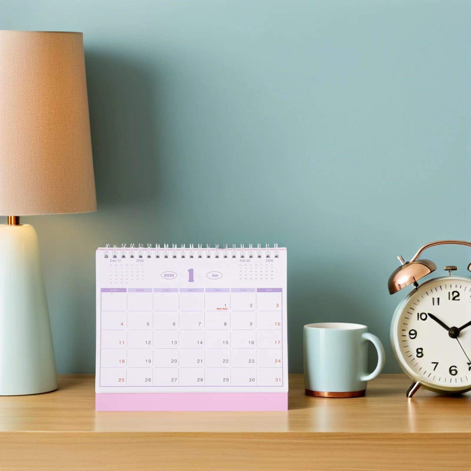 

2026 Desk Calendar Compact Monthly Desktop Mini Small Fresh Aesthetic Paper Block Lightweight Portable Standing Elegant Office