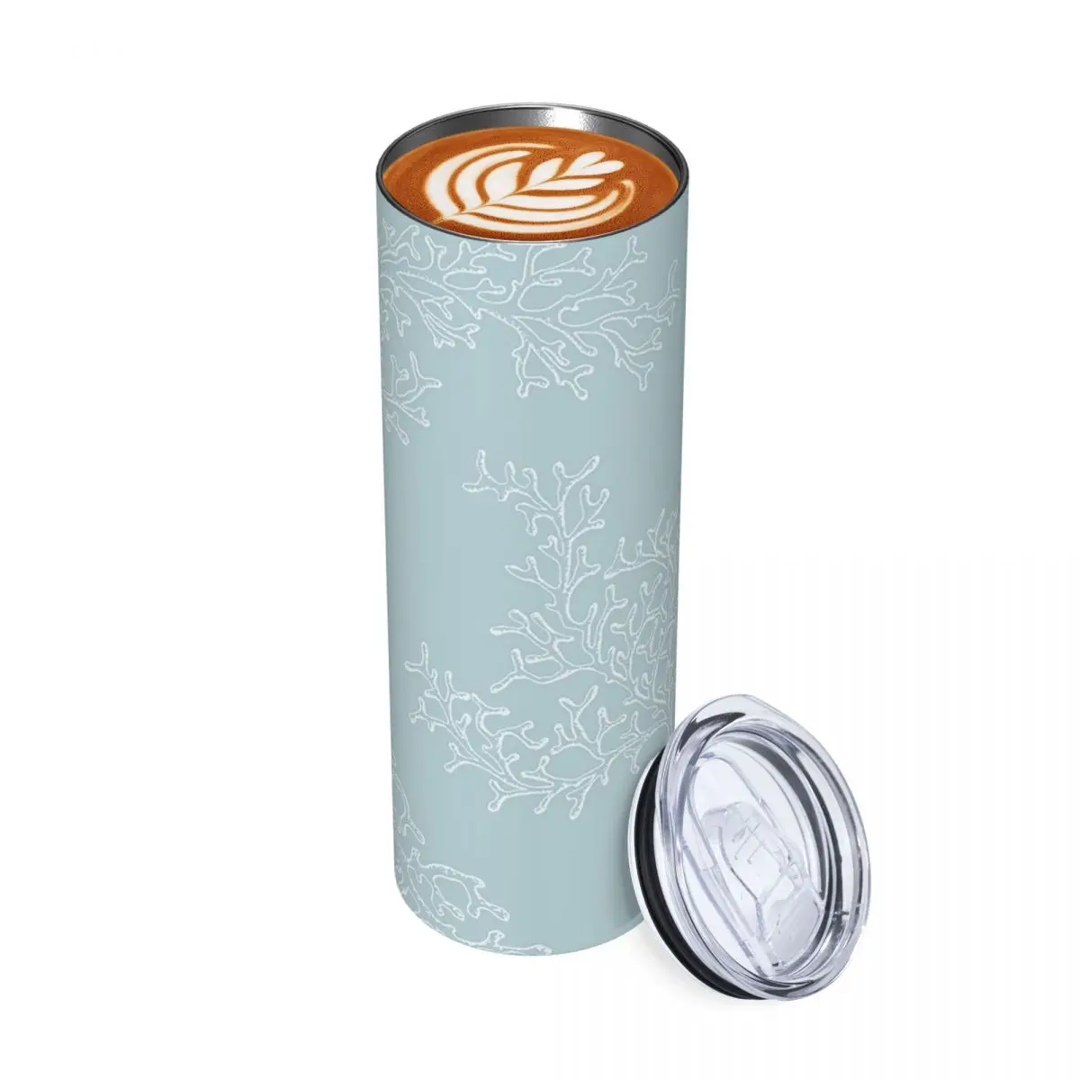 Duck Egg Blue Ocean Design Stainless Steel Tumbler Vacuum Insulated Mug Thermal Cold Cup Straw With Lid 20oz