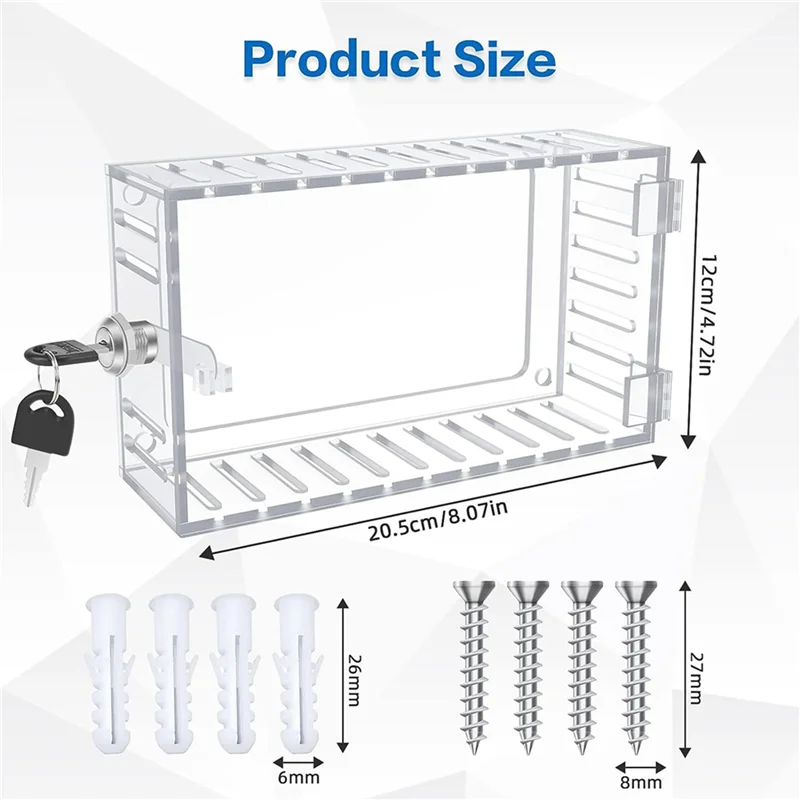 Замок термостата PORK-3X с ключом, универсальная крышка термостата с замком, прозрачная защита термостата для стены