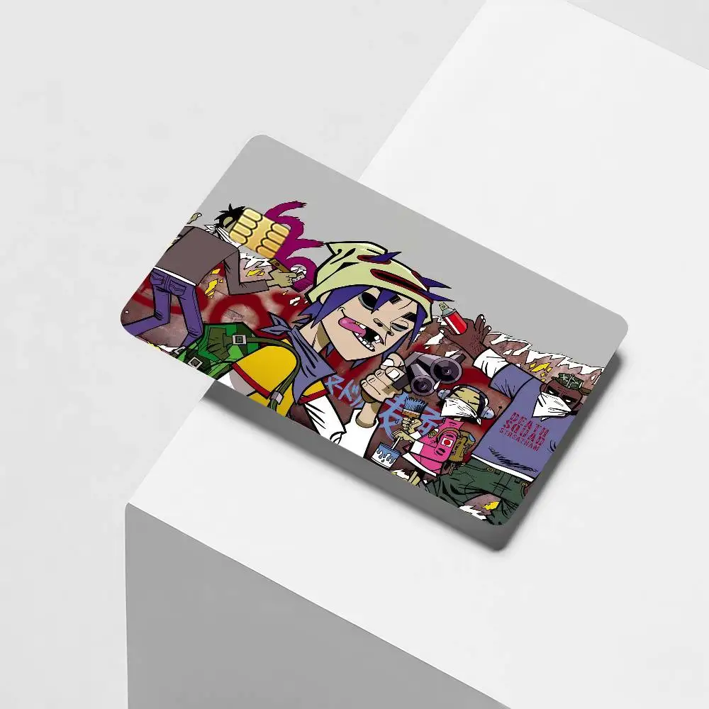 Rock band G-Gorillaz Credit Card Decorative Card Stickers Suitable For Bank Cards Metro Transit Anti-scratch Gift 4PCS