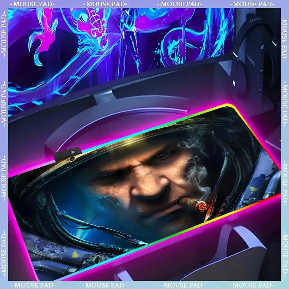 

S-starC-Craft S Коврик для мыши Gamer Люминесцентный светодиодный коврик для мыши Игровой стол Rgb Настольный коврик Клавиатура Коврик для ПК Коврик для мыши