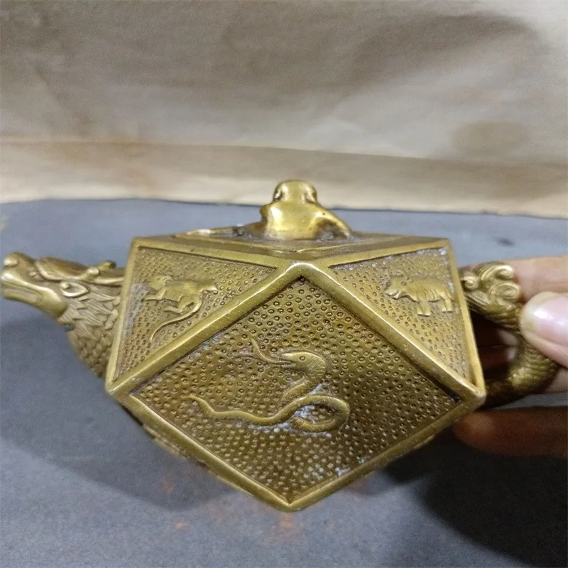 Brass Zodiac Animal Shaped Wine and Tea Pot Ornament Home Decor Craft