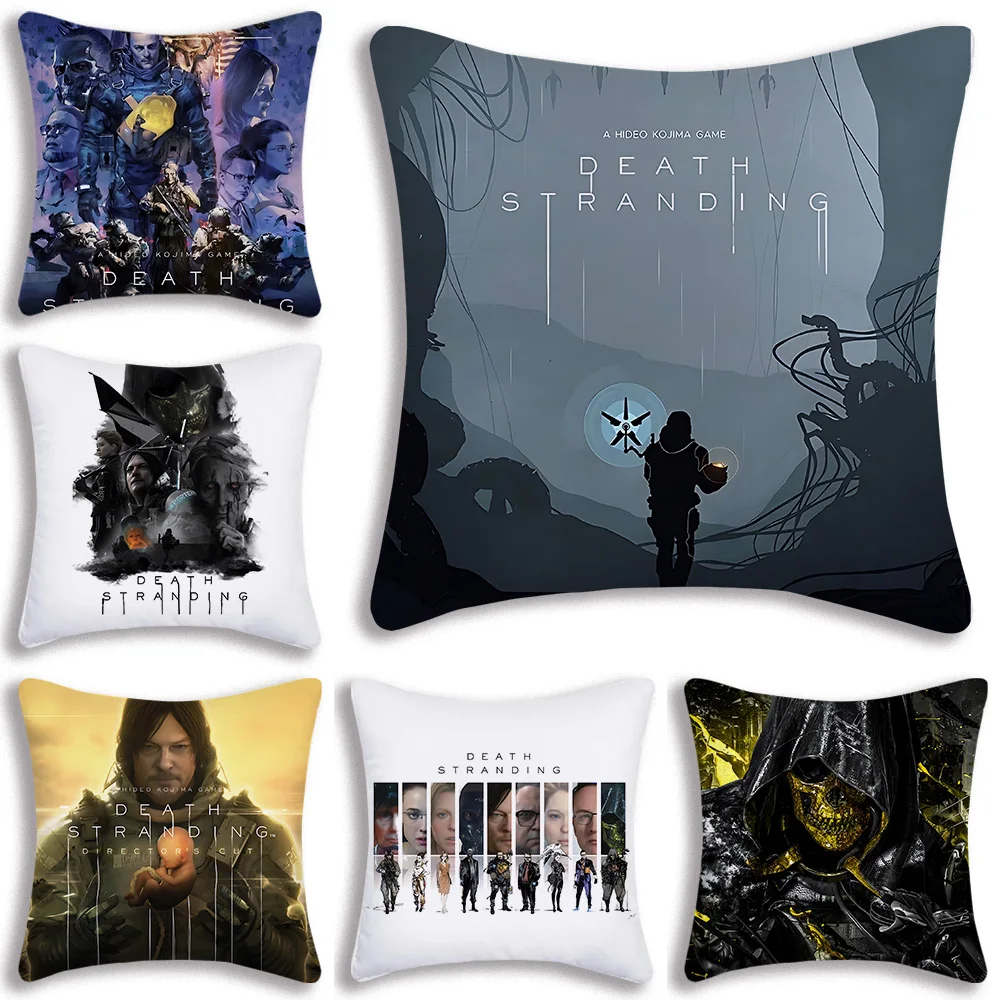 

D-Death S-Stranding Pillow Covers Cartoon Sofa Decorative Home Double-sided Printing Short Plush Cute Cushion Cover