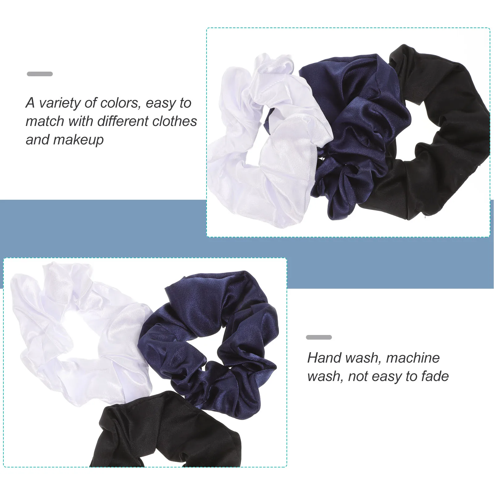 

3pcs Silk Scrunchies Ties Women Elastic Accessories for Thick Party School Use Large Intestine Ties Newborn Headbands for Girls