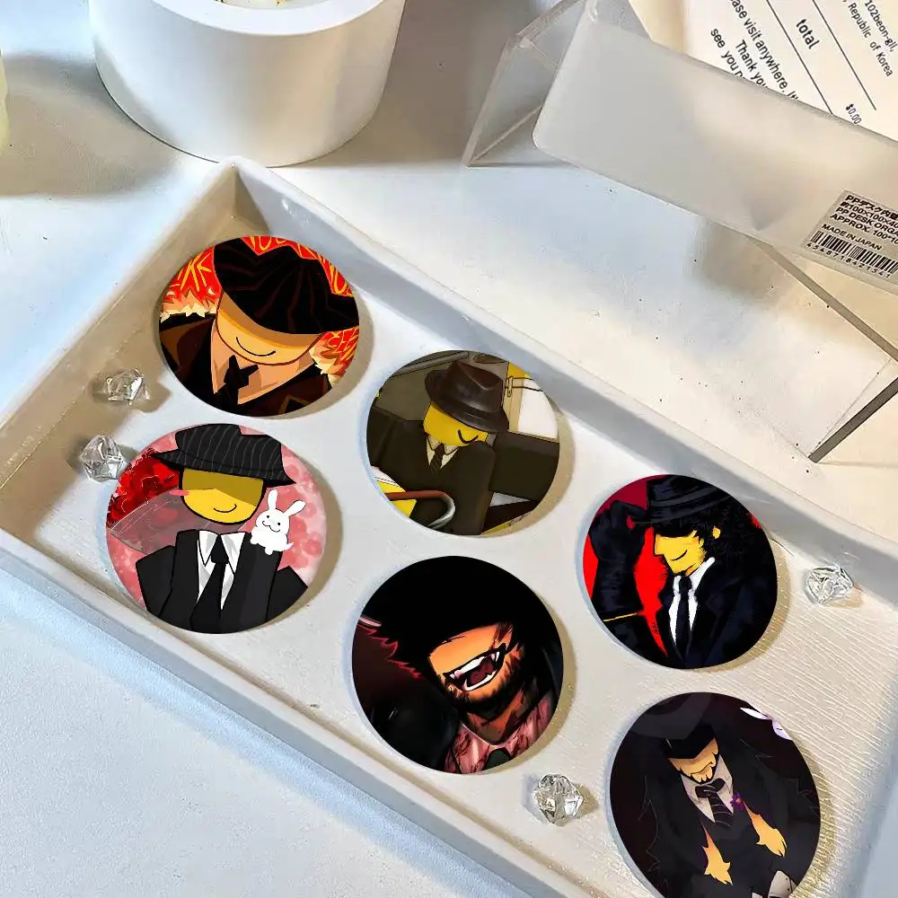 1pc Funny Forsaken Mafioso Cartoon Style Badge Brooches On Backpack Decoration Round Enamel Pins For Accessorys