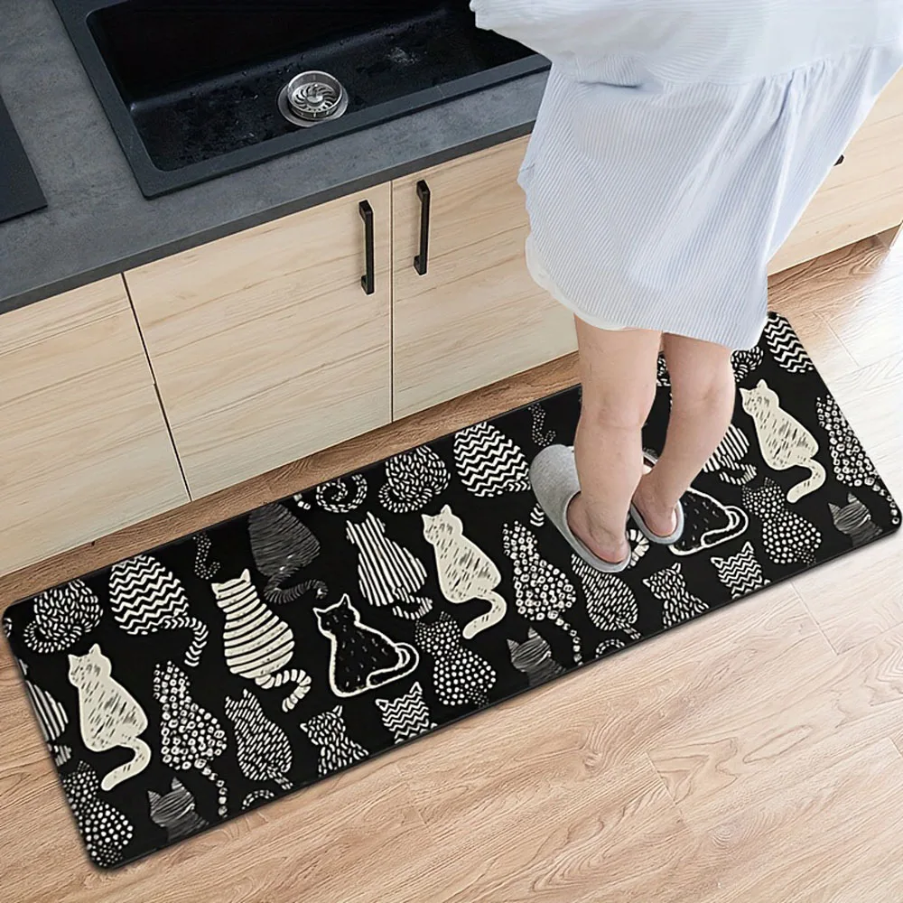 Cartoon cat back bedroom living room decoration mats, bathroom toilet absorbent mats