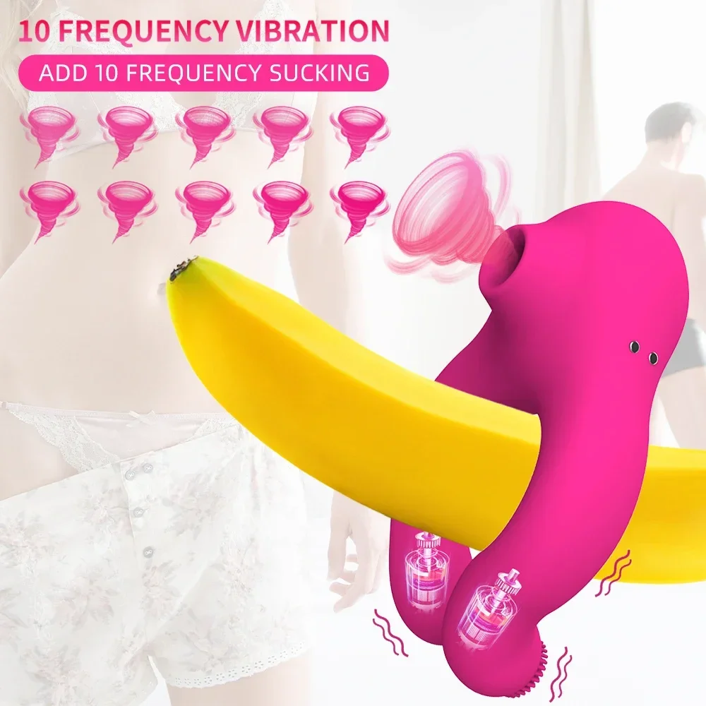 Sucker Vibrator for Couple Ring Men Cock Ring Penis Phallus Clitoris Sucking Clit Strap-On Satisfied Sex Toy for Adult Supplies