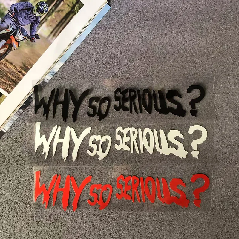 Why So Serious Decals Motorcycle Stickers Car Reflective Stickers Joker Personality Creative Letters Decorative Lamp Vinyl