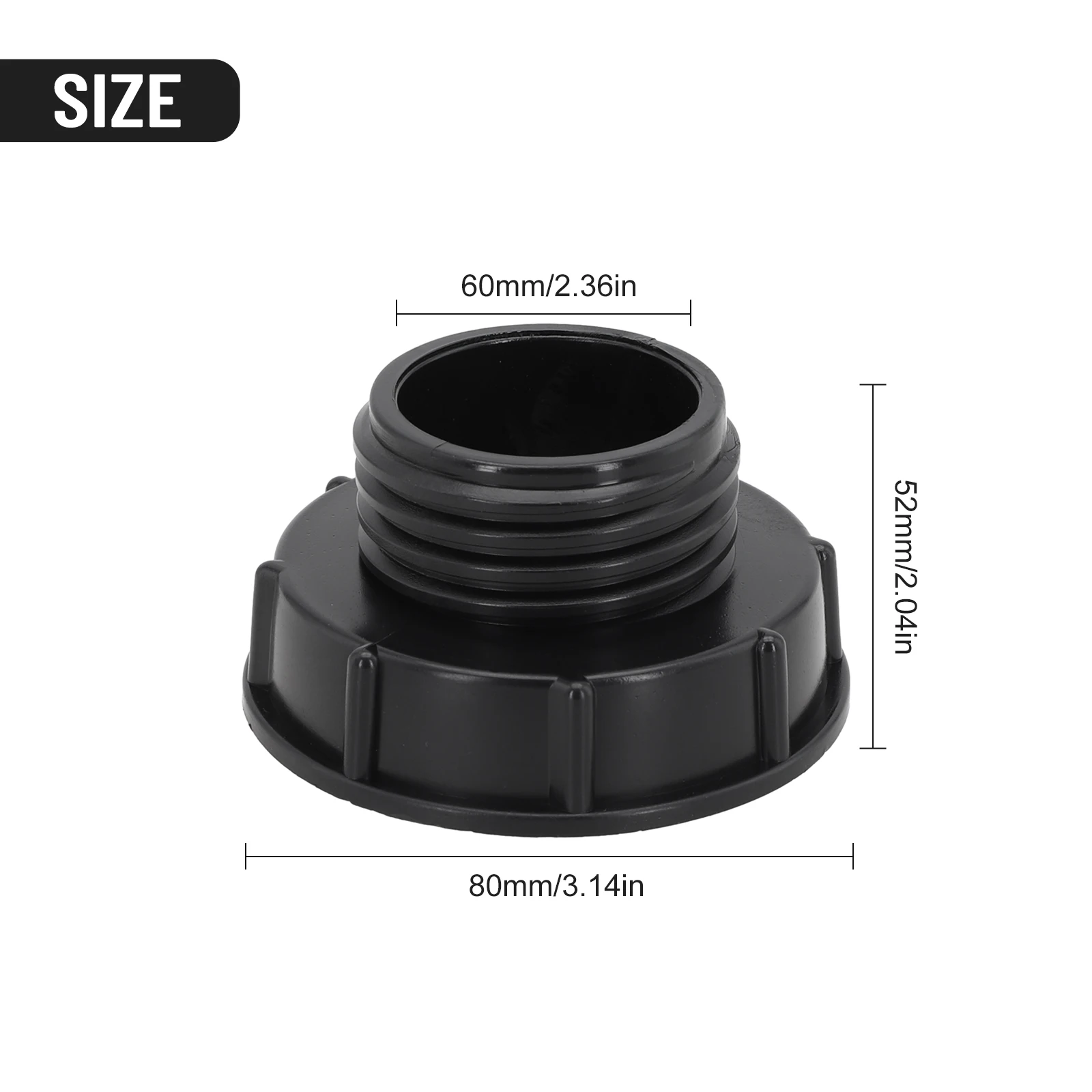 

Connector IBC Adapter S60x6（60mm) 80mm Black IBC Adapter IBC Tank Connector Plastic Adapter Packing High Quality