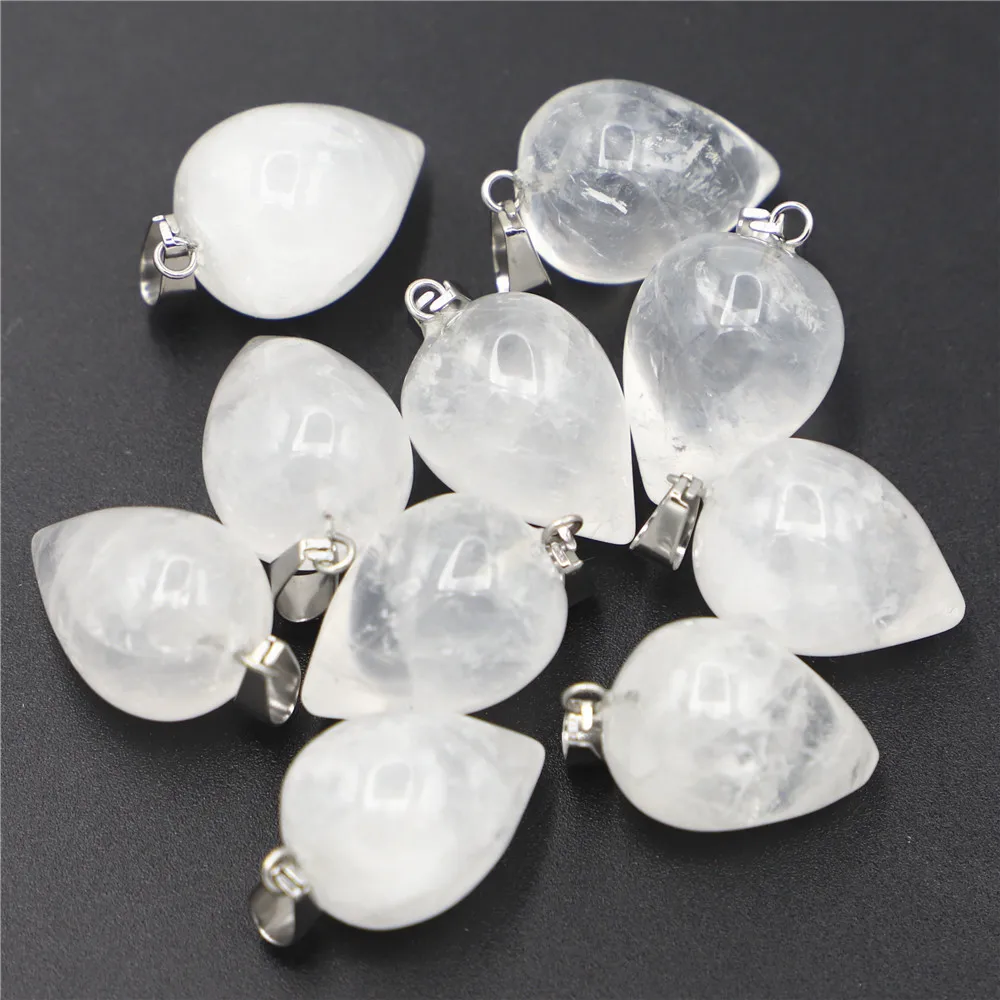 

2022 New Good Quality Natural Clear Quartz Circular Cone Shape Pendants For Jewelry Making Wholesale 12Pcs/Lot Free Shipping