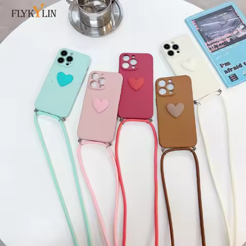 Fashionable Long Rope Phone Case For Xiaomi Poco X7 X6 Pro M6 F6 F4 X5 X3 Pro C65 X3 NFC C75 C71 Shockproof Silicone Sleeve