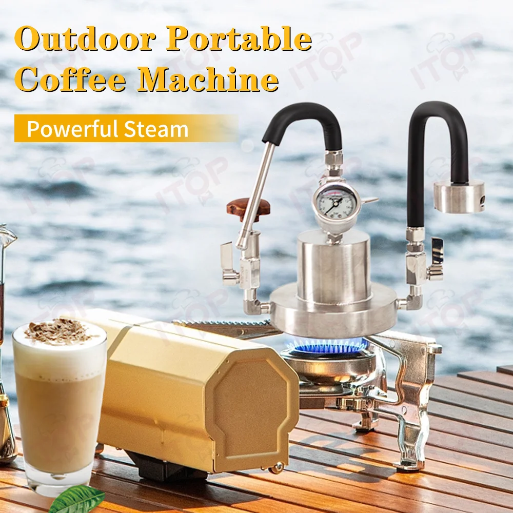 ITOP Kraken Milk Frother Coffee Maker Fancy Coffee Machine 4Bar Powerful Dry Steam Milk Frother for Camping Home Use