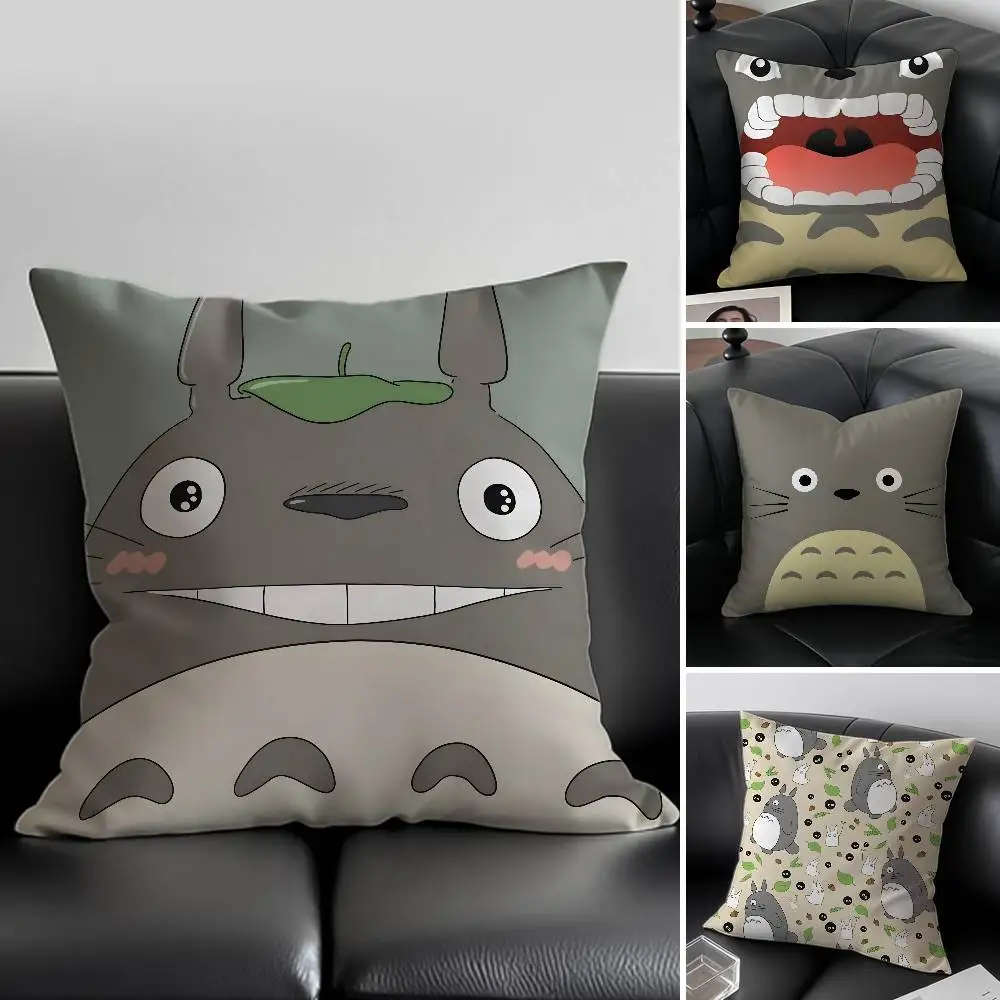 Anime T-Totoro Pillow Case Anti-dustmite Invisible Zipper Sofa Bed