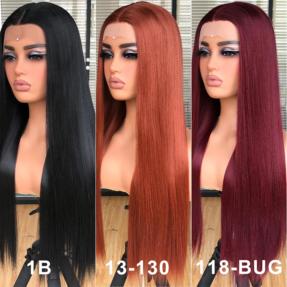 Ginger Wig Synthetic Lace Front Wig Long Straight Wigs For Black Women Hd Lace Front Wigs Pre-Plucked with Baby Hair