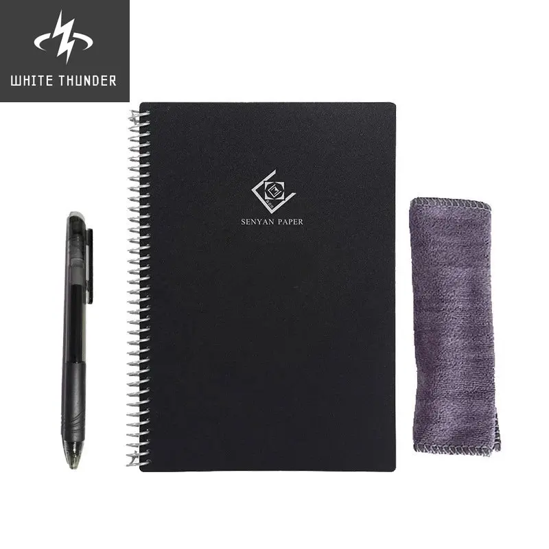 A5 Size Smart Reusable Erasable Spiral Notebook With Pen Cloth Erasable Microwave Heat Waterproof Notepad Note Book for School