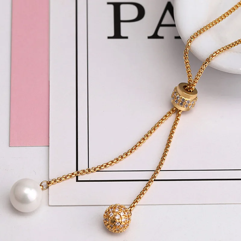 

Simple long ladies' decorative necklaces, versatile personalized pendant necklaces for autumn and winter, sweater chains