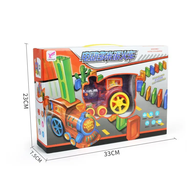 60/80 stuks treinspeelgoedset Rally elektrisch treinmodel met kleurrijke domino spel auto vrachtwagen voertuig stapelen