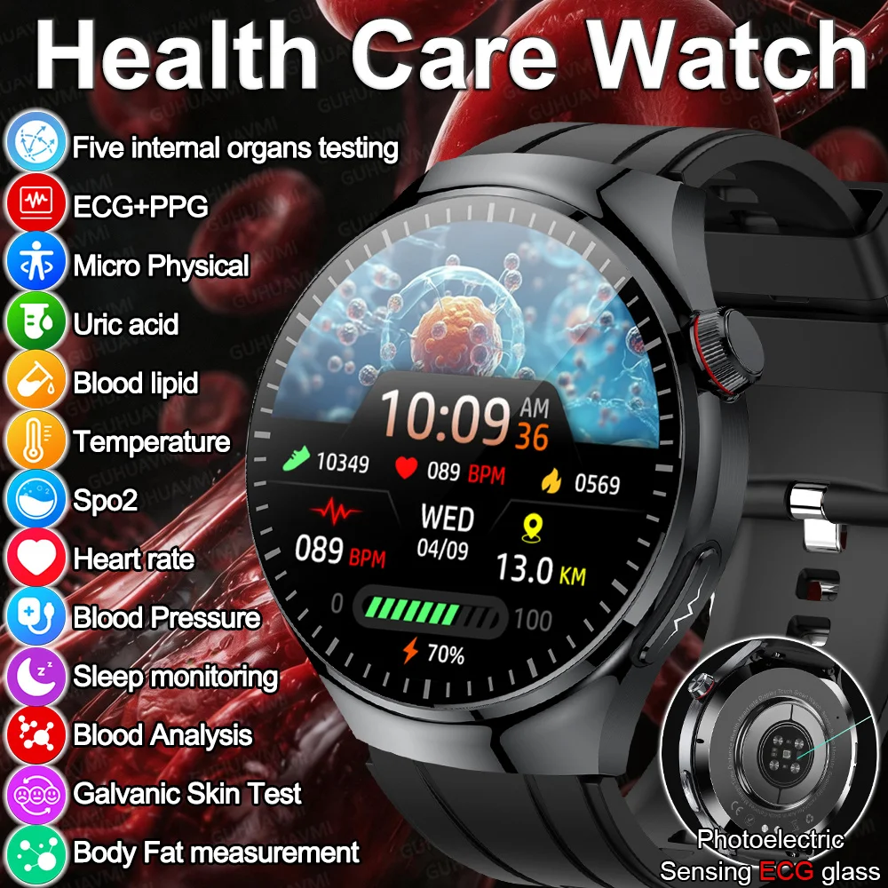 ECG Smart Health Watch Multi-index Monitor BP Lipid Uric Acid Temperature Sleep Body Fat Sports Fitness Smartwatch For Men Women