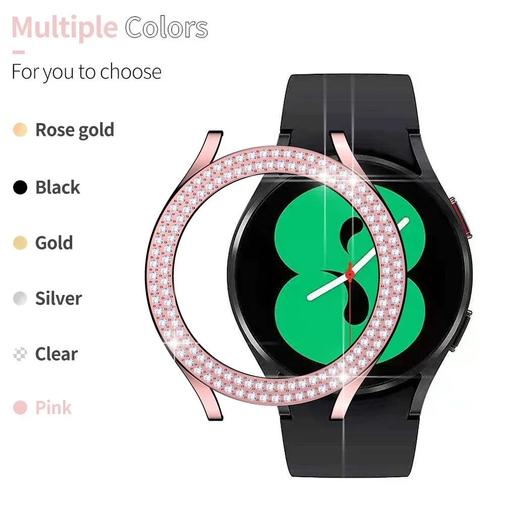 Bling Diamond Hülle für Samsung Galaxy Watch 7 6 5 4 PC Schutzhülle 40mm 44mm Displayschutz Stoßfänger Transparente Abdeckung – Detail 4