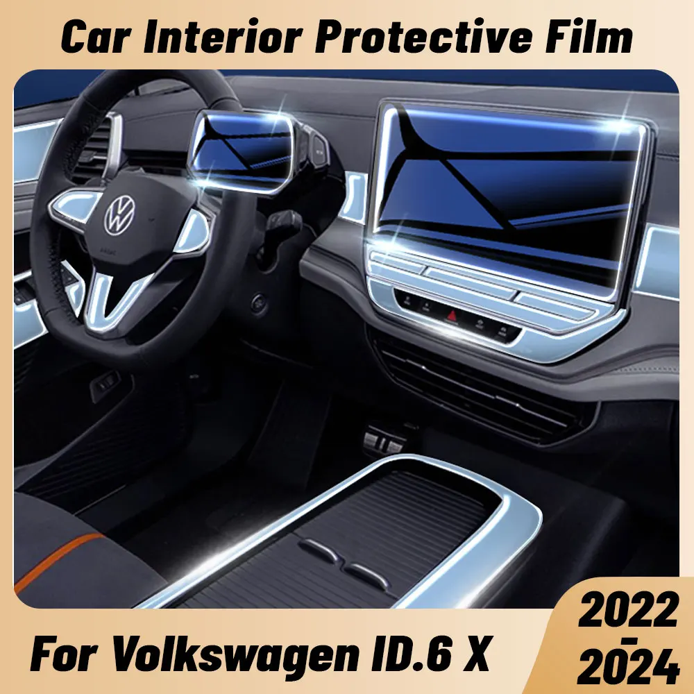 

Anti-scratch Car Interior Center Console Media Dashboard Navigation TPU Protector Film For VOLKSWAGEN ID.6 X 2022-2024