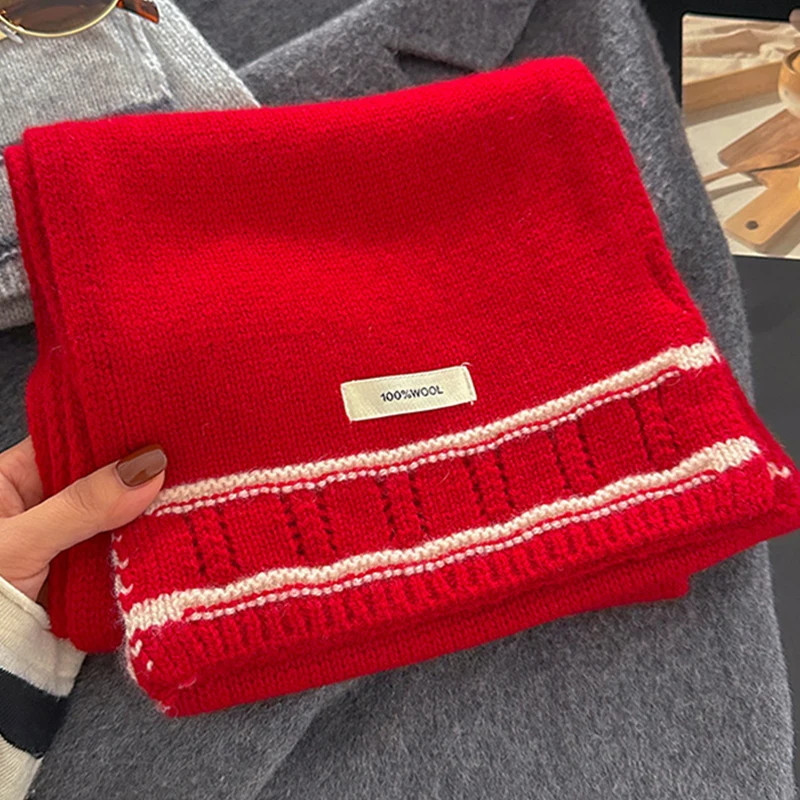 تصميم فاخر شتاء المرأة الدافئة محبوك 100% وشاح من الصوف الصلبة رشاقته شال لينة أوشحة كشميرية الباشمينا منديل بطانية #4