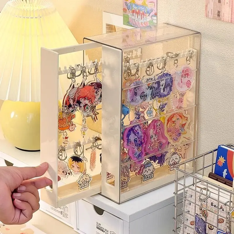 Keychain Jewelry Organizer Display Box Bracelet Earring Holder Anti-Tangle Storage Rack Nordic Style Plastic for Dormitory