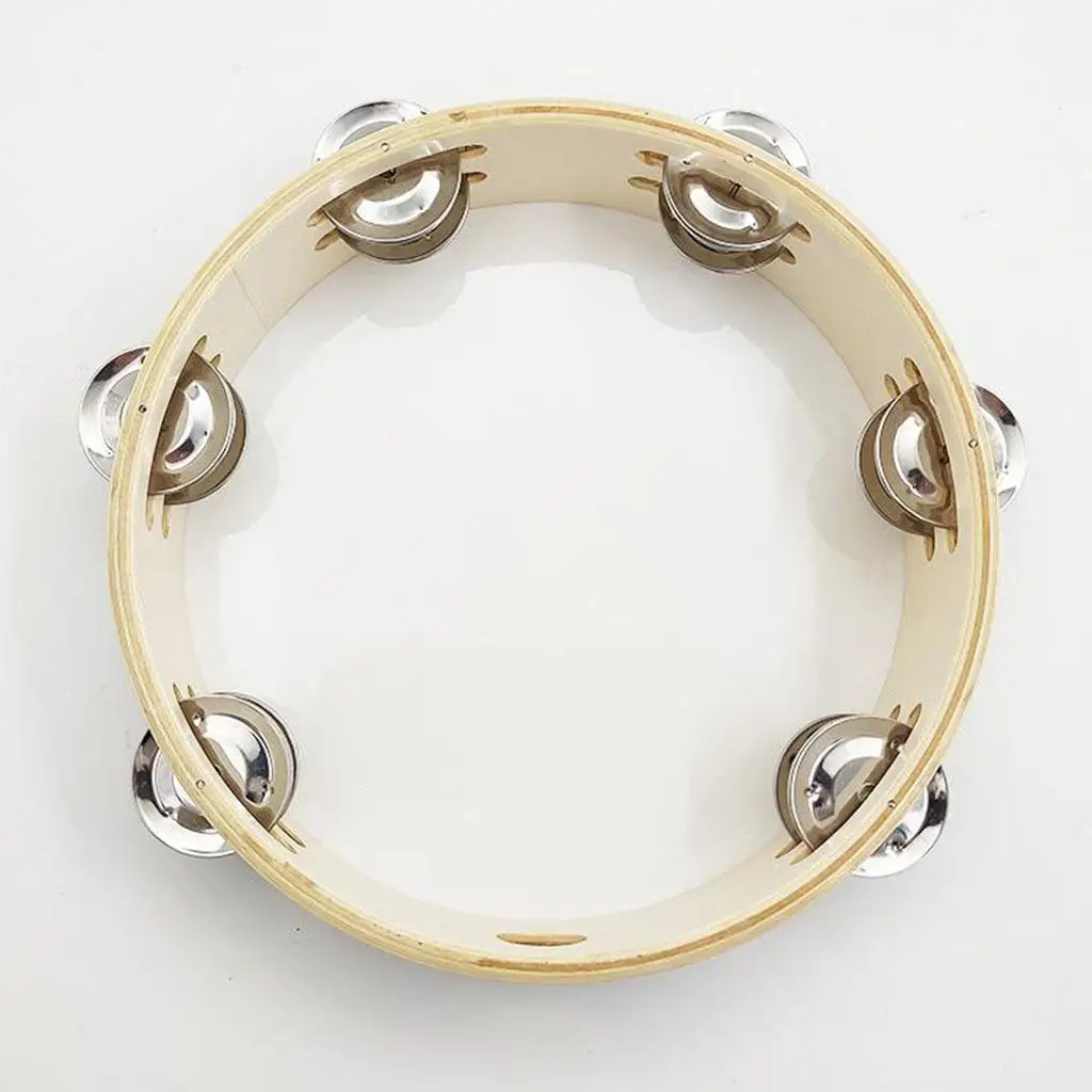 

Double Row TAMBOURINE - Metal Percussion Ergonomic Handle 8"
