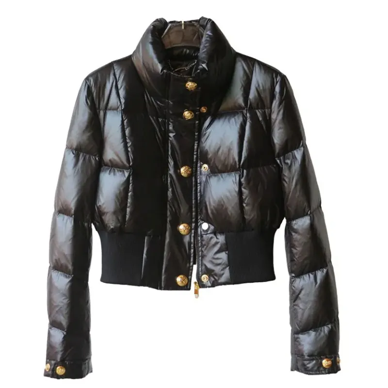 Women's Winter Cotton Jacket 2025 New Waist Cinching Slimming Stand-Up Collar Overcoat Long Sleeved High End Temperament Jackets
