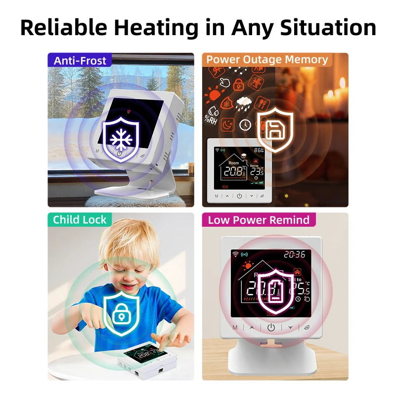 Bild 7: Smart Home Wifi Thermostat Tuya RF Wireless Gas Kessel Heizung programmierbare Raumtemperatur Fernbedienung mit Alexa Google