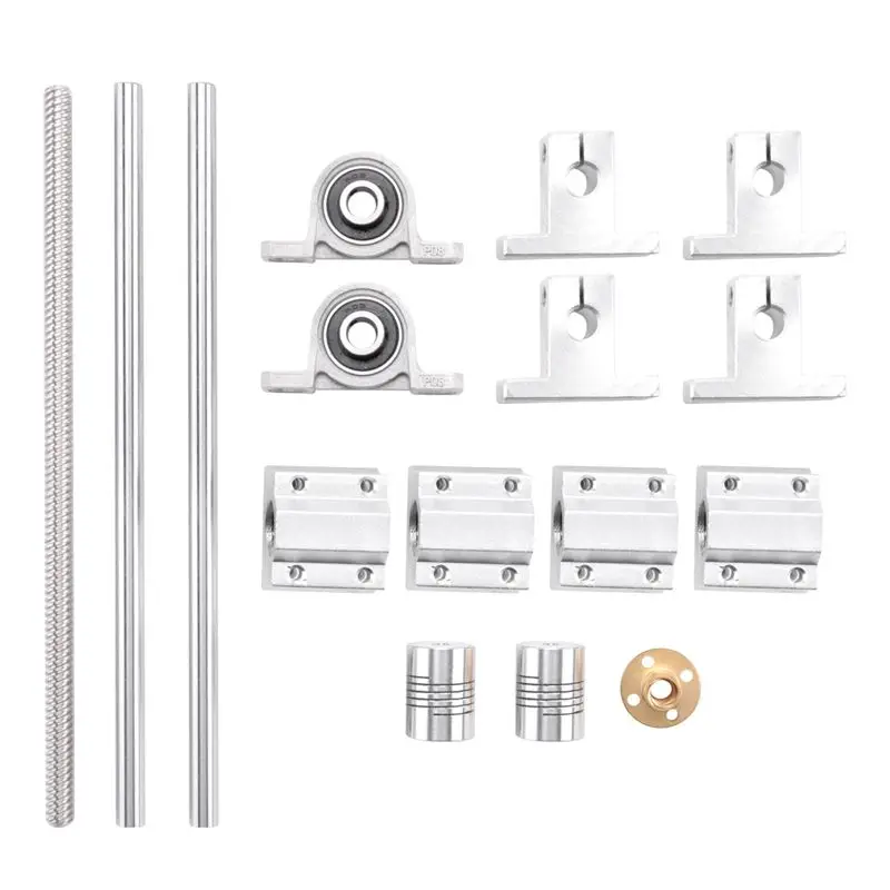 

15 шт., 200 мм, корпуса направляющих подшипников оптической оси, алюминиевый рельсовый вал, ходовой винт, стержень, скользящая втулка, муфта вала, детали с ЧПУ-AA26