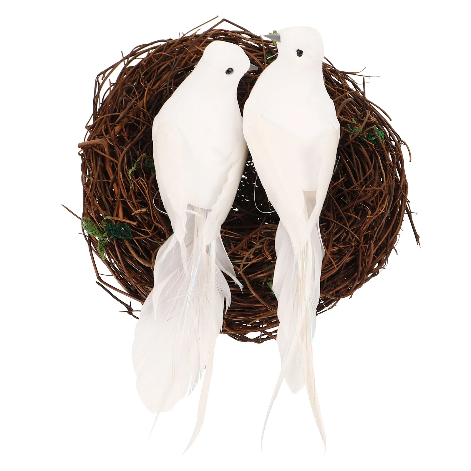 1 Set of Artificial Rattan Bird Nest Fake Birds Faux Bird Nest Garden Bird Ornament Simulation Bird Nest