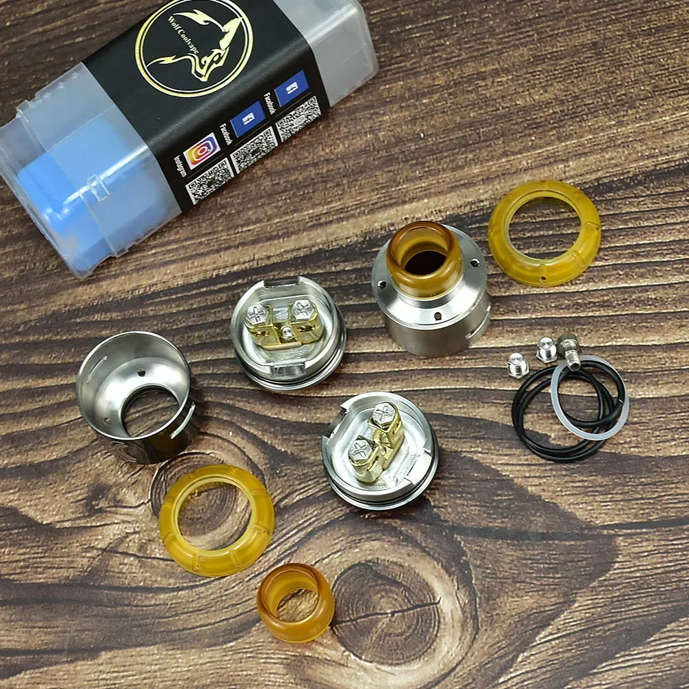 WOLFCOOLVAPE Elthunder Vape Pen Kit RDA Brass Mechanical Mod 24mm 316SS Atomizer Tank for 18650 Battery Cloud Chasing