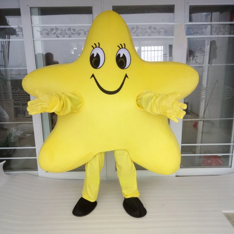 Yellow Star Cartoon Mascot Costume Walking Anime Doll Full Body Head Cover Performance Clothing