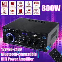 AK45/AK35 800W Home Power Amplifier 2 Channel Bluetooth 5.0 Mini Hifi Digital Stereo Sound Amplifier Support FM USB SD Mic input