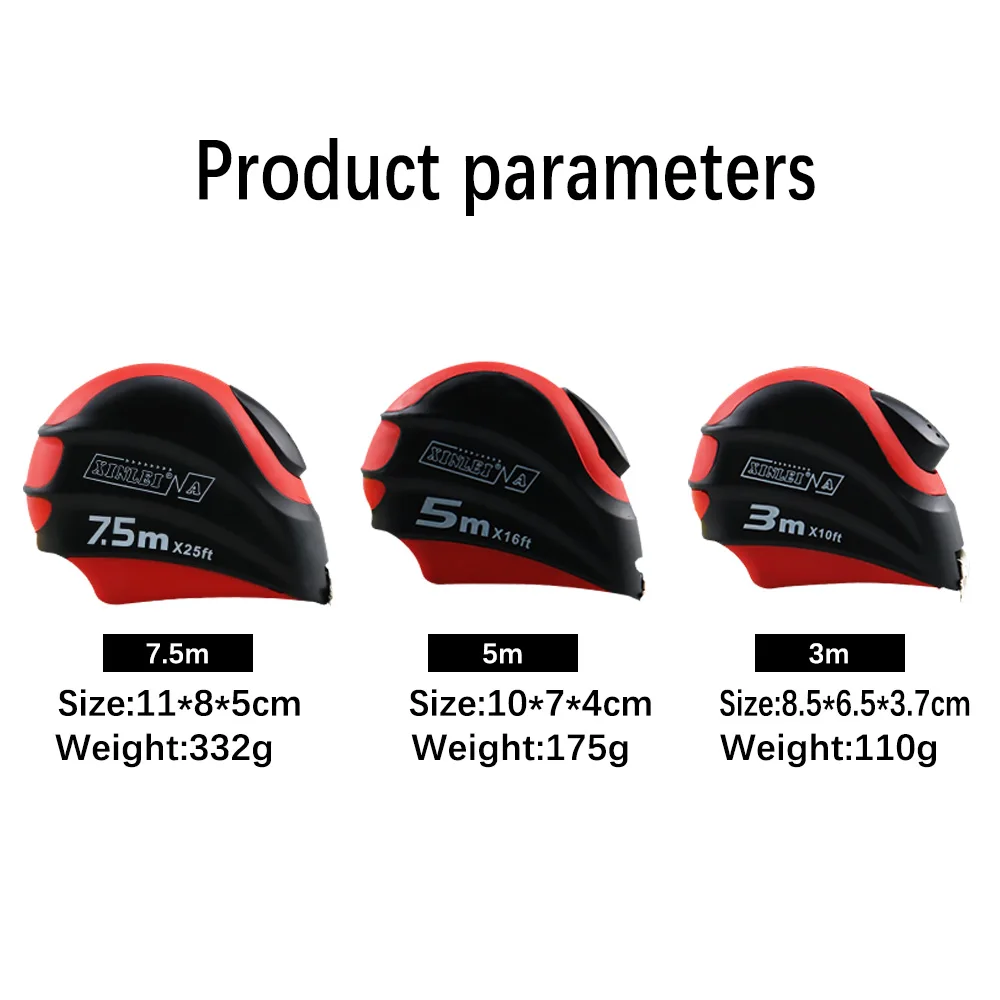 5M Metric British System Auto Lock Measurement Tape 7.5M Tape Measure Retractable 3M Measuring Tape Inches Centimeters